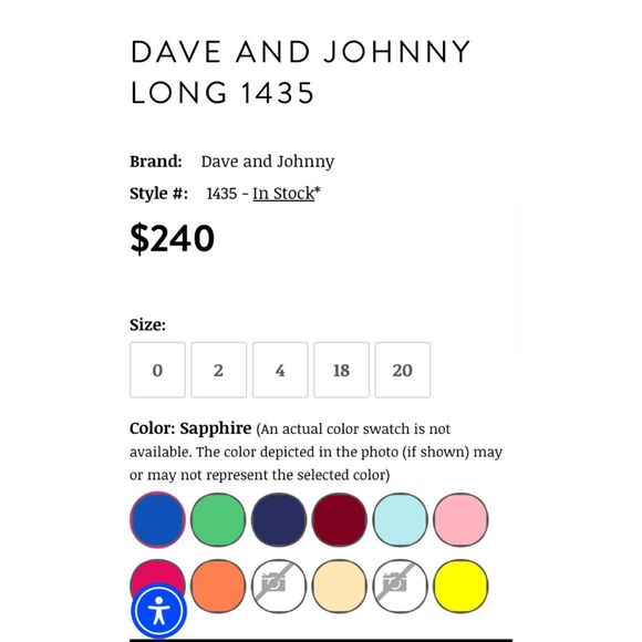 Dave & Johnny 2 pc formal dress- white / Royal blue skirt w/POCKETS -sz 3/4 - Picture 7 of 8